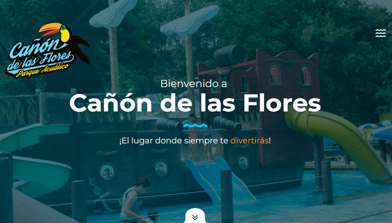diseño web canon de las flores parque acuatico puerto vallarta